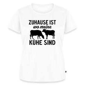 Zuhause Ist wo meine Kühe Sind - Frauen Premium Bio T-Shirt - Weiß - Vorne - AI Model Female 172 dark (172cm)