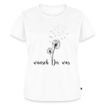 Wünsch Dir was Pusteblume Valentine Geschenkidee - Frauen Premium Bio T-Shirt - Weiß - Vorne - AI Model Female 172 dark (172cm)