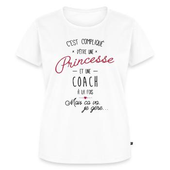 Princesse et coach - T-shirt Premium bio Femme - blanc - Devant - AI Model Female 172 dark (172cm)