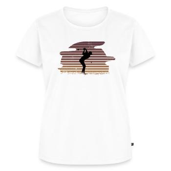 Retro Golf Shirt Vintage Golfer T-Shirt - Frauen Premium Bio T-Shirt - Weiß - Vorne - AI Model Female 172 dark (172cm)