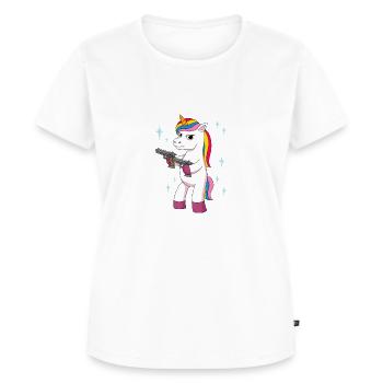 Lebe Liebe Lache Wenn Das Nicht Hilft Lade Ziele - Frauen Premium Bio T-Shirt - Weiß - Vorne - AI Model Female 172 dark (172cm)