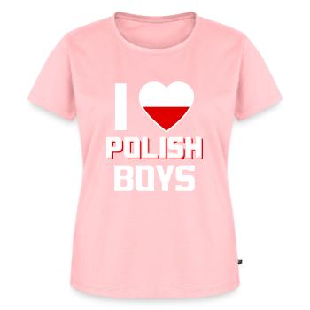 J’aime les garçons polonais Nationalité Pologne - T-shirt Premium bio Femme - rose - Devant - AI Model Female 172 dark (172cm)