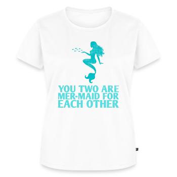 Sie Zwei Sind Mer-maid Für Einander Für Die Braut - Frauen Premium Bio T-Shirt - Weiß - Vorne - AI Model Female 172 dark (172cm)