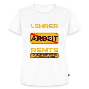 Lehrer lustiges Rente Pension - Frauen Premium Bio T-Shirt - Weiß - Vorne - AI Model Female 172 dark (172cm)