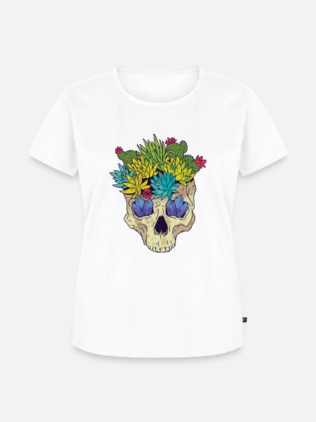 Crystal Cactus Skull - Frauen Premium Bio T-Shirt - Weiß
