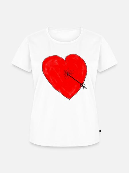 Herz mit Pfeil - Frauen Premium Bio T-Shirt - Weiß