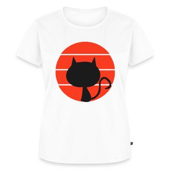 Teufelskatze im Retro-Stil - Frauen Premium Bio T-Shirt - Weiß - Vorne - AI Model Female 172 dark (172cm)