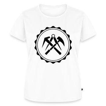 dachdecker symbol - Frauen Premium Bio T-Shirt - Weiß - Vorne - AI Model Female 172 dark (172cm)