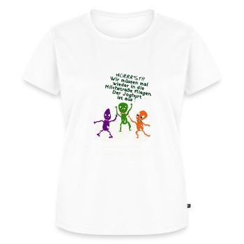 Aliens tanzen Joghurtstep - Frauen Premium Bio T-Shirt - Weiß - Vorne - AI Model Female 172 dark (172cm)