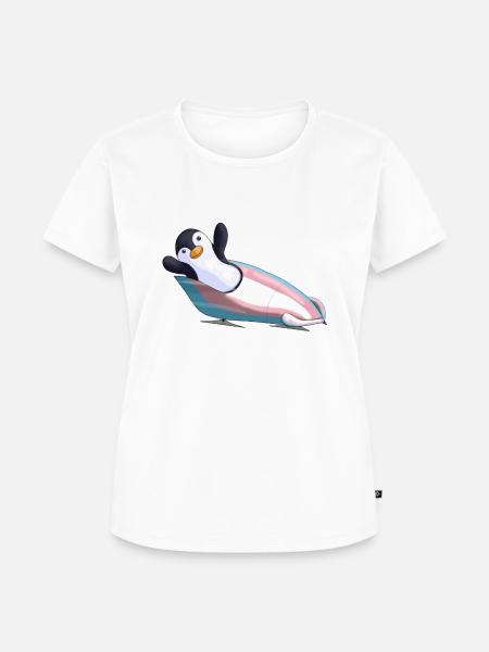 Pinguin im Bob-Trans-Pride - Frauen Premium Bio T-Shirt - Weiß
