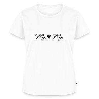 Mr. & Mrs. - Women's Premium Organic T-shirt - white - Front - AI Model Female 172 dark (172cm)