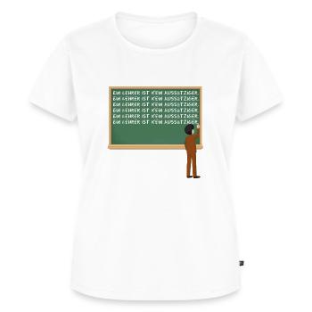 Ein Lehrer ist kein Aussätziger - Frauen Premium Bio T-Shirt - Weiß - Vorne - AI Model Female 172 dark (172cm)
