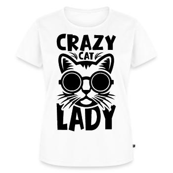 Verrückte Katzenfrau - Crazy Cat Lady - Frauen Premium Bio T-Shirt - Weiß - Vorne - AI Model Female 172 dark (172cm)