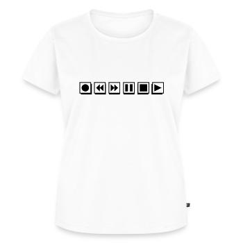 Player Tasten - Frauen Premium Bio T-Shirt - Weiß - Vorne - AI Model Female 172 dark (172cm)