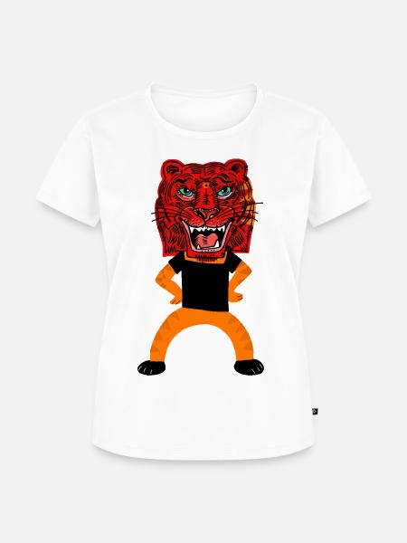 der frecheTiger - Frauen Premium Bio T-Shirt - Weiß
