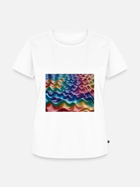 Regenbogenfarbene Meereswellen - Frauen Premium Bio T-Shirt - Weiß