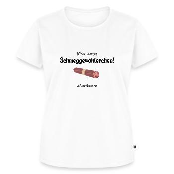 Schmeggewöhlerchen: Ahle Wurscht | Nordhessen - Frauen Premium Bio T-Shirt - Weiß - Vorne - AI Model Female 172 dark (172cm)