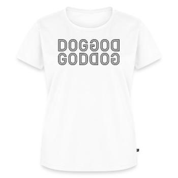 God Dog Spiegel-Typografie - Frauen Premium Bio T-Shirt - Weiß - Vorne - AI Model Female 172 dark (172cm)