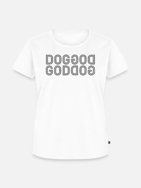 God Dog Spiegel-Typografie - Frauen Premium Bio T-Shirt - Weiß