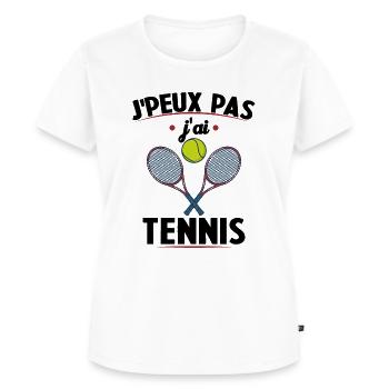 Je Peux Pas J ai Tennis - T-shirt Premium bio Femme - blanc - Devant - AI Model Female 172 dark (172cm)