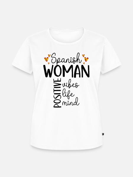 Positives Mädchen Spanierin - Frauen Premium Bio T-Shirt - Weiß