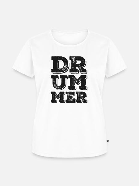 Schlagzeuger Drummer - Frauen Premium Bio T-Shirt - Weiß