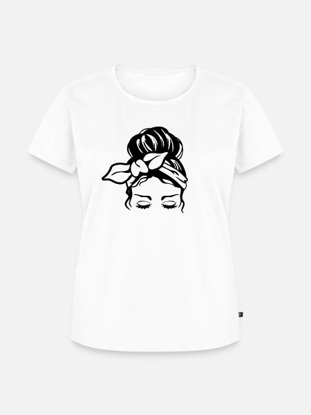 messy bun - Frauen Premium Bio T-Shirt - Weiß