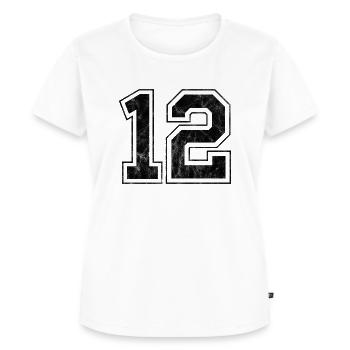 Numéro 12 - T-shirt Premium bio Femme - blanc - Devant - AI Model Female 172 dark (172cm)