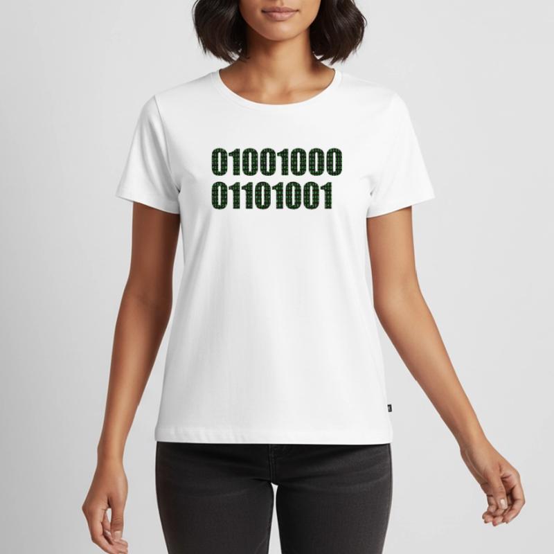 Binary code "Hi" Women's Premium Organic T-shirt