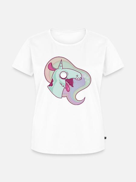 Grim Das Einhorn - Frauen Premium Bio T-Shirt - Weiß