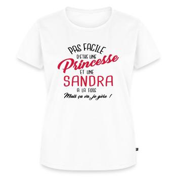 Princesse et Sandra - T-shirt Premium bio Femme - blanc - Devant - AI Model Female 172 dark (172cm)