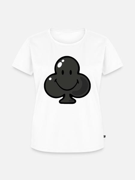 Smiley Clubs Black - Frauen Premium Bio T-Shirt - Weiß