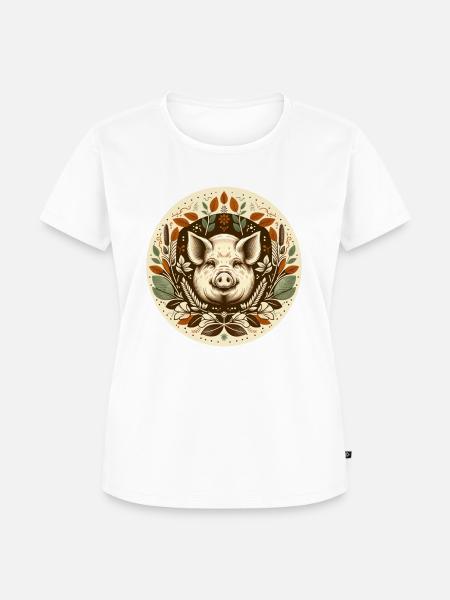 Schwein - Frauen Premium Bio T-Shirt - Weiß