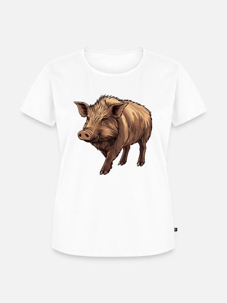 Wildschwein - Frauen Premium Bio T-Shirt - Weiß