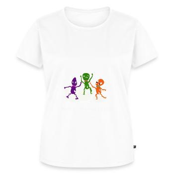 Aliens tanzen Joghurtstep - Frauen Premium Bio T-Shirt - Weiß - Vorne - AI Model Female 172 dark (172cm)