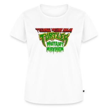 TMNT Mutant Mayhem Logo - Frauen Premium Bio T-Shirt - Weiß - Vorne - AI Model Female 172 dark (172cm)