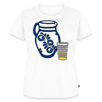 Bembel - hessisches Kulturgut - Frauen Premium Bio T-Shirt - Weiß - Vorne - AI Model Female 172 dark (172cm)