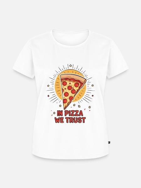 In Pizza We Trust - Frauen Premium Bio T-Shirt - Weiß