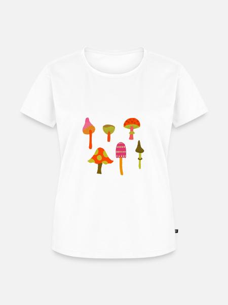 Bunte Pilze - Frauen Premium Bio T-Shirt - Weiß