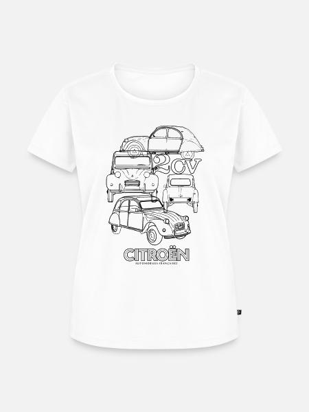 Citroën 2CV Ente Zeichnung - Frauen Premium Bio T-Shirt - Weiß