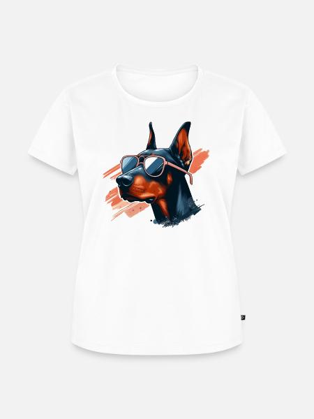 Dobermann Der Leibwächter - Frauen Premium Bio T-Shirt - Weiß