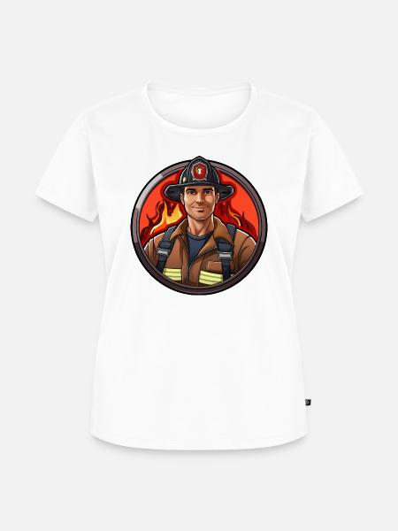 Feuerwehrmann - Frauen Premium Bio T-Shirt - Weiß