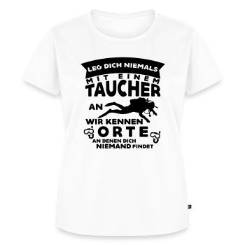 Taucher kennen Orte... - Frauen Premium Bio T-Shirt - Weiß - Vorne - AI Model Female 172 dark (172cm)