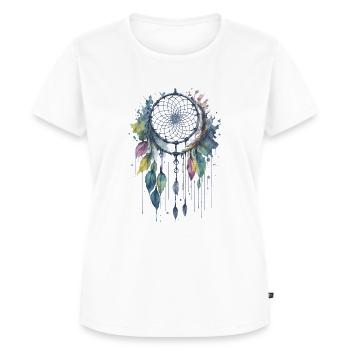 Skurrile Träume: Ein zarter Aquarell-Traumfang - Frauen Premium Bio T-Shirt - Weiß - Vorne - AI Model Female 172 dark (172cm)
