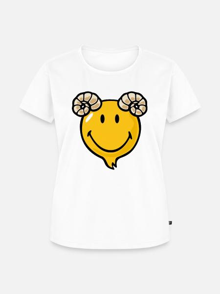 Smiley Ram - Frauen Premium Bio T-Shirt - Weiß
