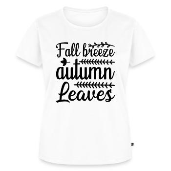 4 fall breeze autumn leaves - Frauen Premium Bio T-Shirt - Weiß - Vorne - AI Model Female 172 dark (172cm)