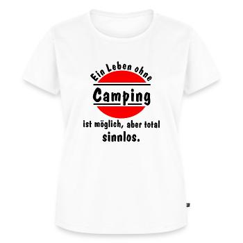 leben ohne camping - Frauen Premium Bio T-Shirt - Weiß - Vorne - AI Model Female 172 dark (172cm)
