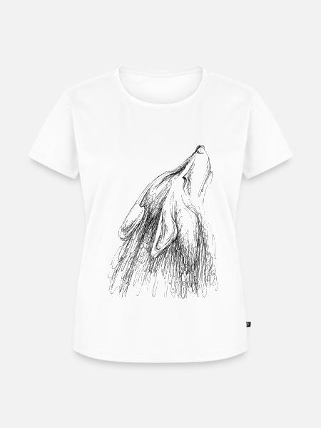 Heulender Wolf - Frauen Premium Bio T-Shirt - Weiß