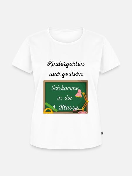Einschulung Kindergarten war gestern - Frauen Premium Bio T-Shirt - Weiß