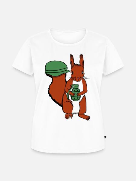Eichhörnchen mit Granate - Frauen Premium Bio T-Shirt - Weiß